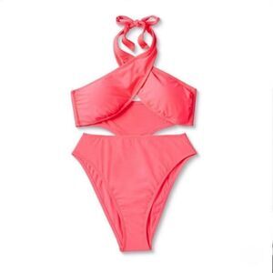 Wild fable Women's Cross Front Halter swimsuit | size M | NWT